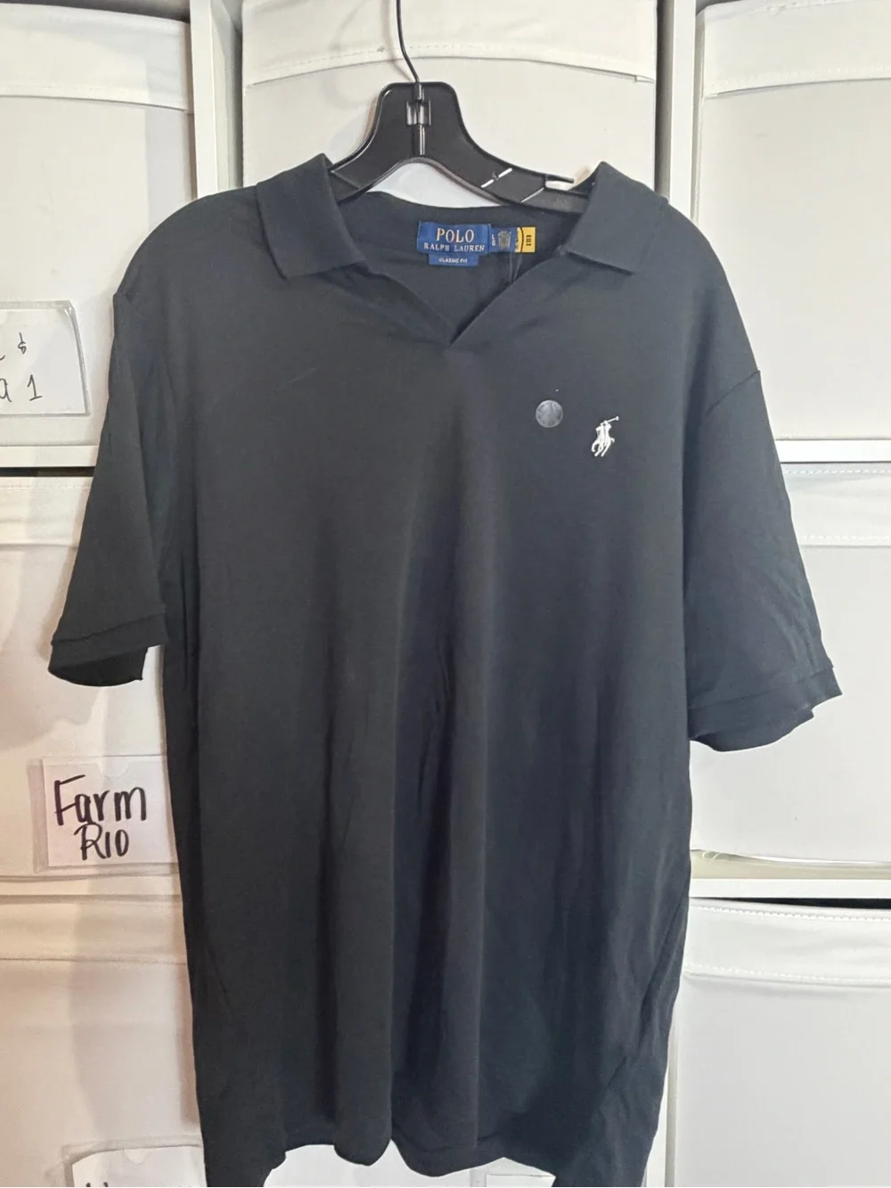 Polo Ralph Lauren Mens Polo Shirt Custom Slim Fit Black Knit Cotton Black $118